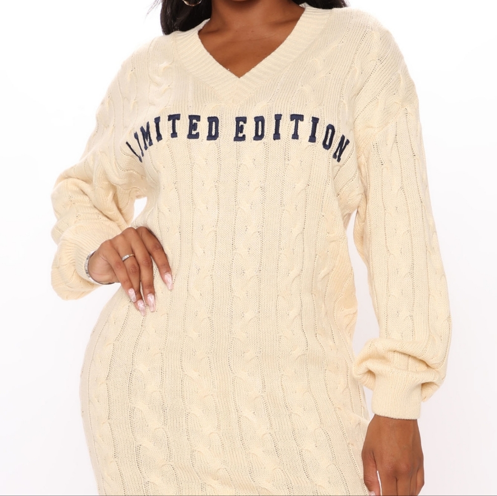 Cream Cable Knit Sweater | L - Picture 3 of 8